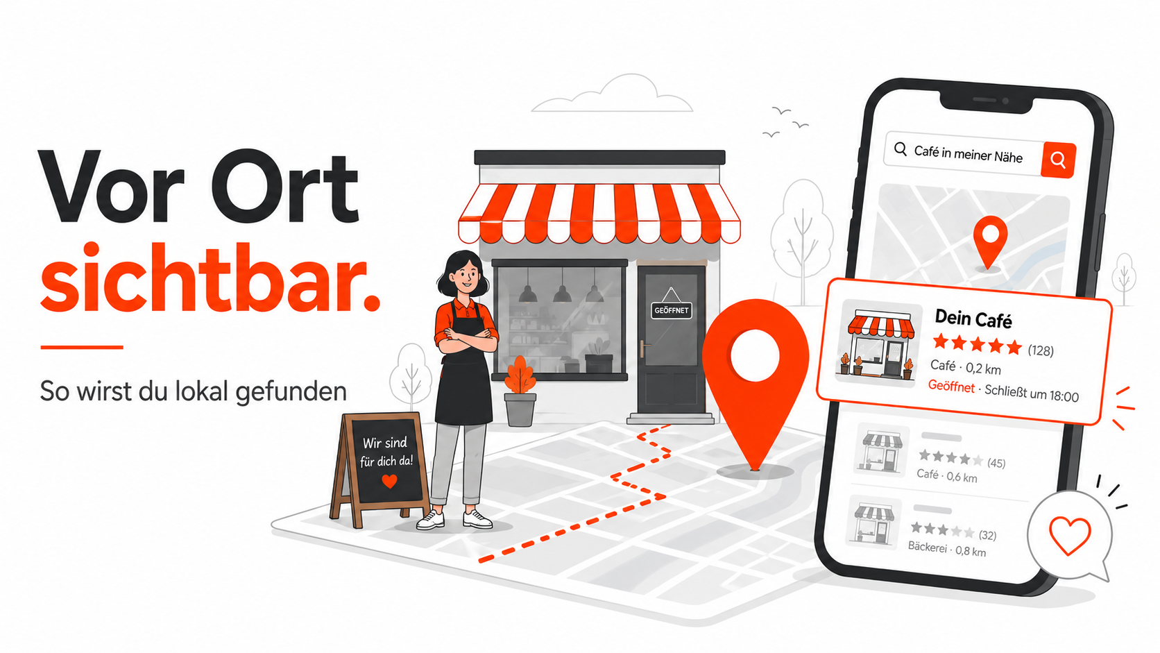 Zeigt wie lokale Unternehmen über Google Maps gefunden werden